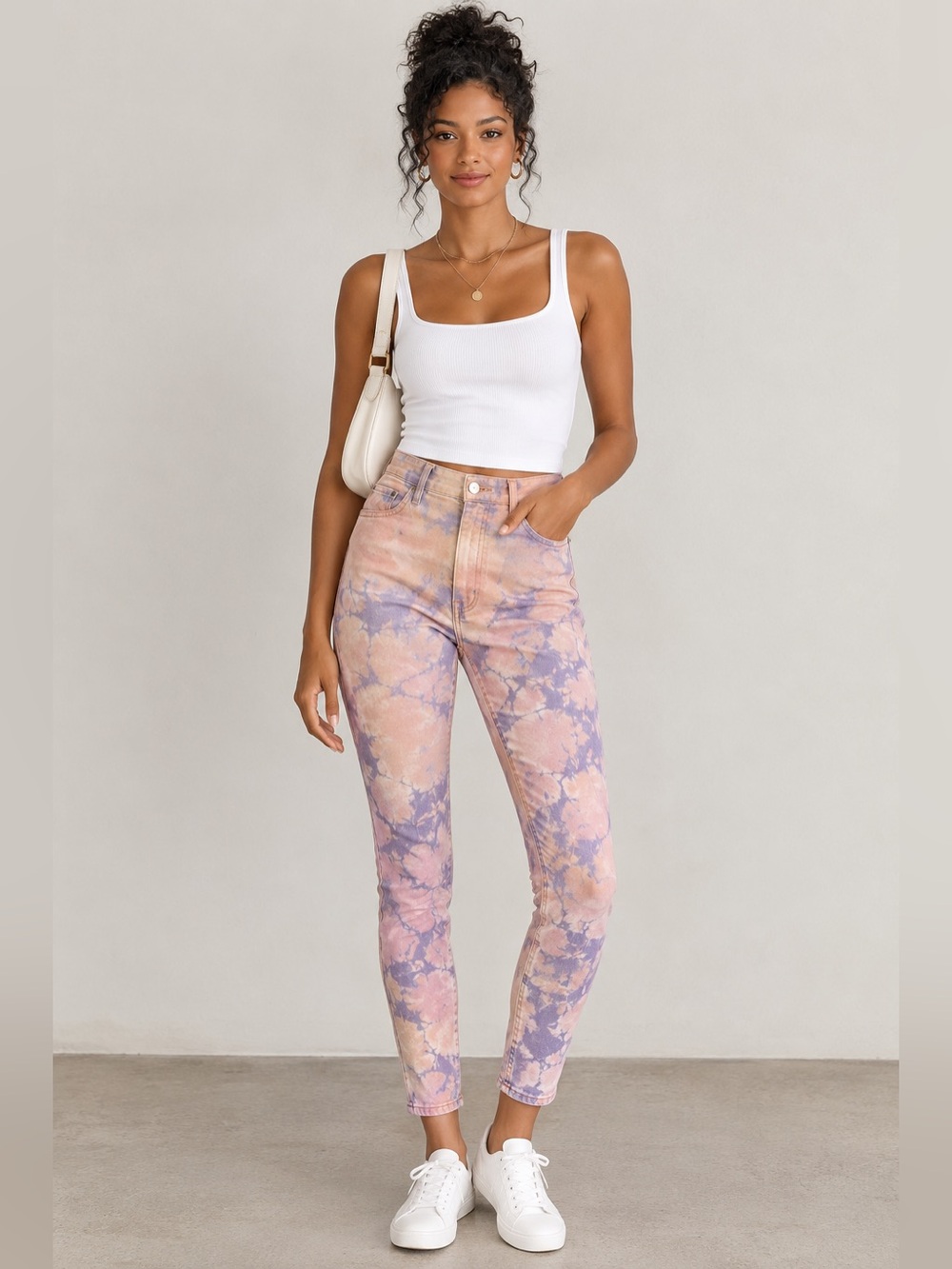 Levi’s 721 High Rise Ankle Jeans Women’s Size 29 Pink Purple Tie-Dye Denim
